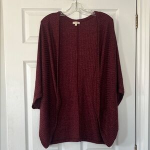 Laura Burgundy Open-Front Cardigan